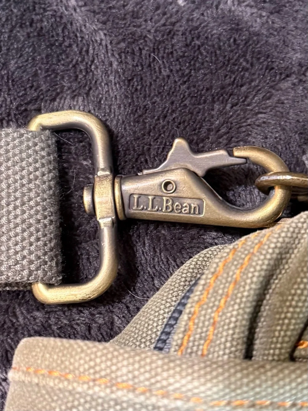 LL Bean Vintage Small Army Green Canvas Crossbody Messenger Shoulder Utility Bag